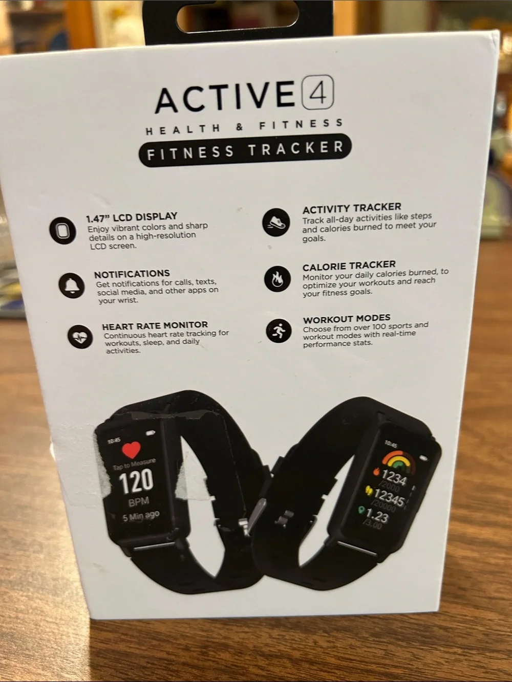Active 4 Black Fitness Smartwatch with Heart Rate & Calorie Tracking